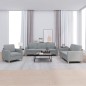 vidaXL 3-tlg. Sofagarnitur mit Kissen Hellgrau Stoff vidaXL 3-tlg. Sofagarnitur mit Kissen Hellgrau Stoff