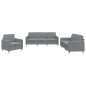 vidaXL 3-tlg. Sofagarnitur mit Kissen Hellgrau Stoff vidaXL 3-tlg. Sofagarnitur mit Kissen Hellgrau Stoff