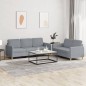 vidaXL 2-tlg. Sofagarnitur mit Kissen Hellgrau Stoff vidaXL 2-tlg. Sofagarnitur mit Kissen Hellgrau Stoff