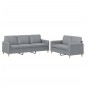 vidaXL 2-tlg. Sofagarnitur mit Kissen Hellgrau Stoff vidaXL 2-tlg. Sofagarnitur mit Kissen Hellgrau Stoff