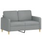 vidaXL 2-tlg. Sofagarnitur mit Kissen Hellgrau Stoff vidaXL 2-tlg. Sofagarnitur mit Kissen Hellgrau Stoff