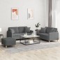 vidaXL 3-tlg. Sofagarnitur mit Kissen Dunkelgrau Stoff vidaXL 3-tlg. Sofagarnitur mit Kissen Dunkelgrau Stoff