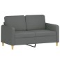 vidaXL 3-tlg. Sofagarnitur mit Kissen Dunkelgrau Stoff vidaXL 3-tlg. Sofagarnitur mit Kissen Dunkelgrau Stoff
