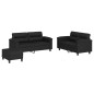 vidaXL 3-tlg. Sofagarnitur mit Kissen Schwarz Kunstleder vidaXL 3-tlg. Sofagarnitur mit Kissen Schwarz Kunstleder