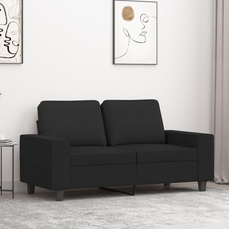 vidaXL 2-Sitzer-Sofa Schwarz 120 cm Stoff vidaXL 2-Sitzer-Sofa Schwarz 120 cm Stoff