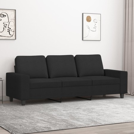 vidaXL 3-Sitzer-Sofa Schwarz 180 cm Stoff
