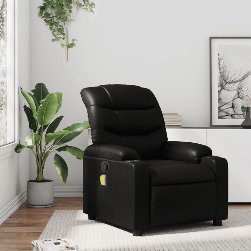 vidaXL Massagesessel Schwarz Kunstleder vidaXL Massagesessel Schwarz Kunstleder