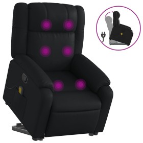 vidaXL Massagesessel mit Aufstehhilfe Schwarz Kunstleder