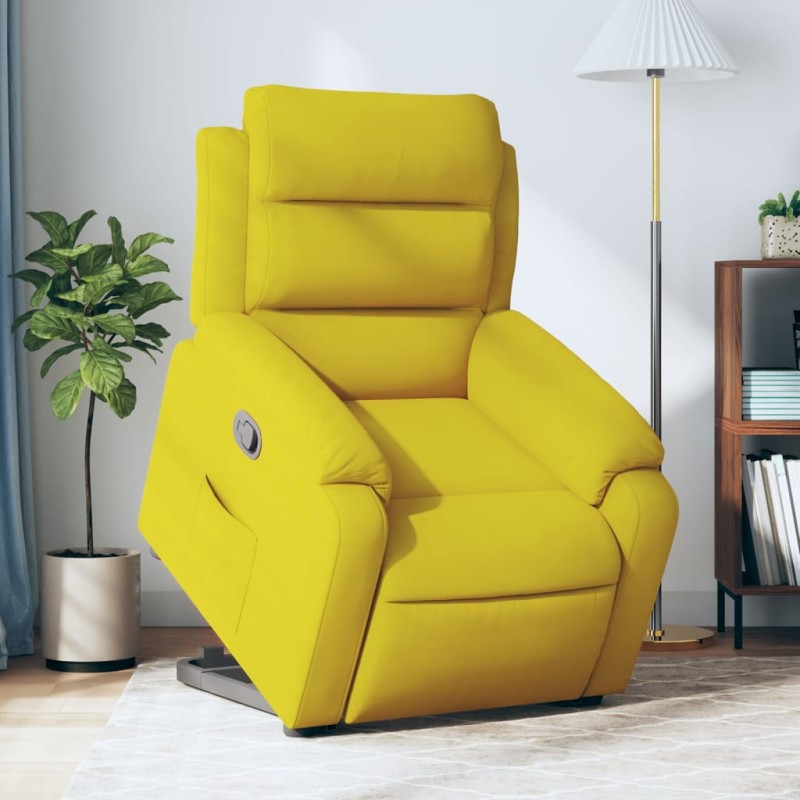 vidaXL Relaxsessel mit Aufstehhilfe Gelb Samt vidaXL Relaxsessel mit Aufstehhilfe Gelb Samt
