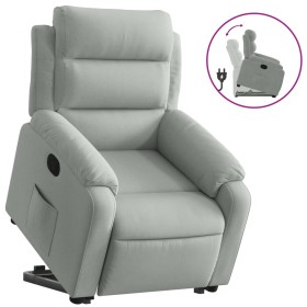 vidaXL Relaxsessel mit Aufstehhilfe Hellgrau Samt