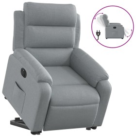 vidaXL Relaxsessel mit Aufstehhilfe Elektrisch Hellgrau Stoff