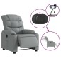 vidaXL Relaxsessel Elektrisch Hellgrau Stoff vidaXL Relaxsessel Elektrisch Hellgrau Stoff
