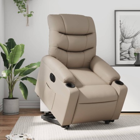 vidaXL Relaxsessel mit Aufstehhilfe Elektrisch Cappuccino Kunstleder