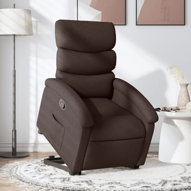 vidaXL Relaxsessel mit Aufstehhilfe Dunkelbraun Stoff vidaXL Relaxsessel mit Aufstehhilfe Dunkelbraun Stoff