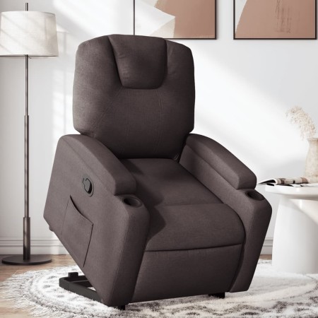 vidaXL Relaxsessel mit Aufstehhilfe Dunkelbraun Stoff