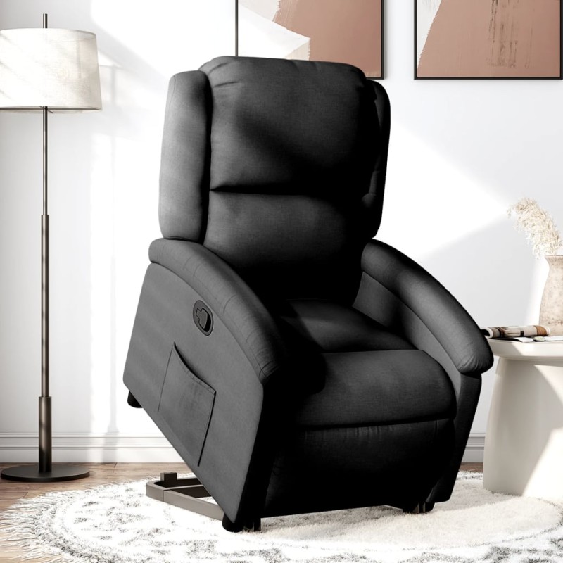 vidaXL Relaxsessel mit Aufstehhilfe Schwarz Stoff vidaXL Relaxsessel mit Aufstehhilfe Schwarz Stoff
