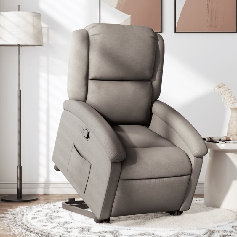 vidaXL Relaxsessel mit Aufstehhilfe Taupe Stoff vidaXL Relaxsessel mit Aufstehhilfe Taupe Stoff