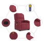 vidaXL Massagesessel mit Aufstehhilfe Weinrot Stoff vidaXL Massagesessel mit Aufstehhilfe Weinrot Stoff
