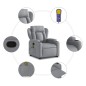 vidaXL Massagesessel mit Aufstehhilfe Hellgrau Stoff vidaXL Massagesessel mit Aufstehhilfe Hellgrau Stoff