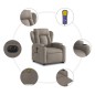 vidaXL Elektrischer Massagesessel mit Aufstehhilfe Taupe Stoff vidaXL Elektrischer Massagesessel mit Aufstehhilfe Taupe Stoff