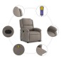 vidaXL Elektrischer Massagesessel mit Aufstehhilfe Taupe Stoff vidaXL Elektrischer Massagesessel mit Aufstehhilfe Taupe Stoff