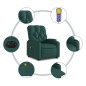 vidaXL Elektrischer Massagesessel mit Aufstehhilfe Dunkelgrün Stoff vidaXL Elektrischer Massagesessel mit Aufstehhilfe Dunkelgrün Stoff