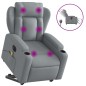 vidaXL Elektrischer Massagesessel mit Aufstehhilfe Hellgrau Stoff vidaXL Elektrischer Massagesessel mit Aufstehhilfe Hellgrau Stoff