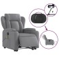 vidaXL Elektrischer Massagesessel mit Aufstehhilfe Hellgrau Stoff vidaXL Elektrischer Massagesessel mit Aufstehhilfe Hellgrau Stoff