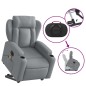 vidaXL Elektrischer Massagesessel mit Aufstehhilfe Hellgrau Stoff vidaXL Elektrischer Massagesessel mit Aufstehhilfe Hellgrau Stoff