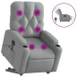 vidaXL Elektrischer Massagesessel mit Aufstehhilfe Hellgrau Stoff vidaXL Elektrischer Massagesessel mit Aufstehhilfe Hellgrau Stoff