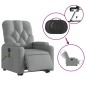 vidaXL Elektrischer Massagesessel mit Aufstehhilfe Hellgrau Stoff vidaXL Elektrischer Massagesessel mit Aufstehhilfe Hellgrau Stoff