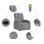 vidaXL Elektrischer Massagesessel mit Aufstehhilfe Hellgrau Stoff vidaXL Elektrischer Massagesessel mit Aufstehhilfe Hellgrau Stoff