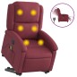 vidaXL Elektrischer Massagesessel mit Aufstehhilfe Weinrot Stoff vidaXL Elektrischer Massagesessel mit Aufstehhilfe Weinrot Stoff
