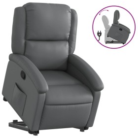 vidaXL Relaxsessel mit Aufstehhilfe Grau Kunstleder