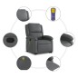 vidaXL Massagesessel mit Aufstehhilfe Grau Kunstleder vidaXL Massagesessel mit Aufstehhilfe Grau Kunstleder