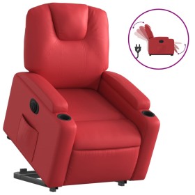 vidaXL Relaxsessel mit Aufstehhilfe Elektrisch Rot Kunstleder