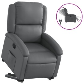 vidaXL Relaxsessel mit Aufstehhilfe Elektrisch Grau Kunstleder