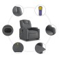 vidaXL Massagesessel mit Aufstehhilfe Elektrisch Grau Kunstleder vidaXL Massagesessel mit Aufstehhilfe Elektrisch Grau Kunstleder