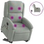 vidaXL Massagesessel mit Aufstehhilfe Elektrisch Hellgrau Samt vidaXL Massagesessel mit Aufstehhilfe Elektrisch Hellgrau Samt