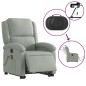 vidaXL Massagesessel mit Aufstehhilfe Elektrisch Hellgrau Samt vidaXL Massagesessel mit Aufstehhilfe Elektrisch Hellgrau Samt
