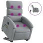 vidaXL Elektrischer Massagesessel mit Aufstehhilfe Hellgrau Stoff vidaXL Elektrischer Massagesessel mit Aufstehhilfe Hellgrau Stoff