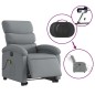 vidaXL Elektrischer Massagesessel mit Aufstehhilfe Hellgrau Stoff vidaXL Elektrischer Massagesessel mit Aufstehhilfe Hellgrau Stoff