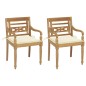 Batavia-Stühle 2 Stk. mit Creme Kissen Teak Massivholz Batavia-Stühle 2 Stk. mit Creme Kissen Teak Massivholz