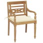 Batavia-Stühle 2 Stk. mit Creme Kissen Teak Massivholz Batavia-Stühle 2 Stk. mit Creme Kissen Teak Massivholz