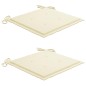 Batavia-Stühle 2 Stk. mit Creme Kissen Teak Massivholz Batavia-Stühle 2 Stk. mit Creme Kissen Teak Massivholz