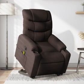 vidaXL Massagesessel mit Aufstehhilfe Dunkelbraun Stoff