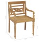 Batavia-Stühle 2 Stk. mit Creme Kissen Teak Massivholz Batavia-Stühle 2 Stk. mit Creme Kissen Teak Massivholz