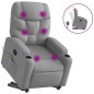 vidaXL Massagesessel mit Aufstehhilfe Hellgrau Stoff vidaXL Massagesessel mit Aufstehhilfe Hellgrau Stoff