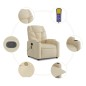 vidaXL Massagesessel mit Aufstehhilfe Creme Stoff vidaXL Massagesessel mit Aufstehhilfe Creme Stoff