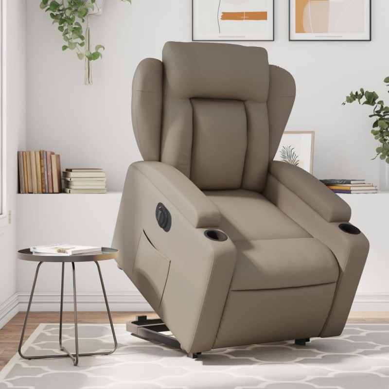 vidaXL Relaxsessel mit Aufstehhilfe Elektrisch Cappuccino Kunstleder vidaXL Relaxsessel mit Aufstehhilfe Elektrisch Cappuccino Kunstleder